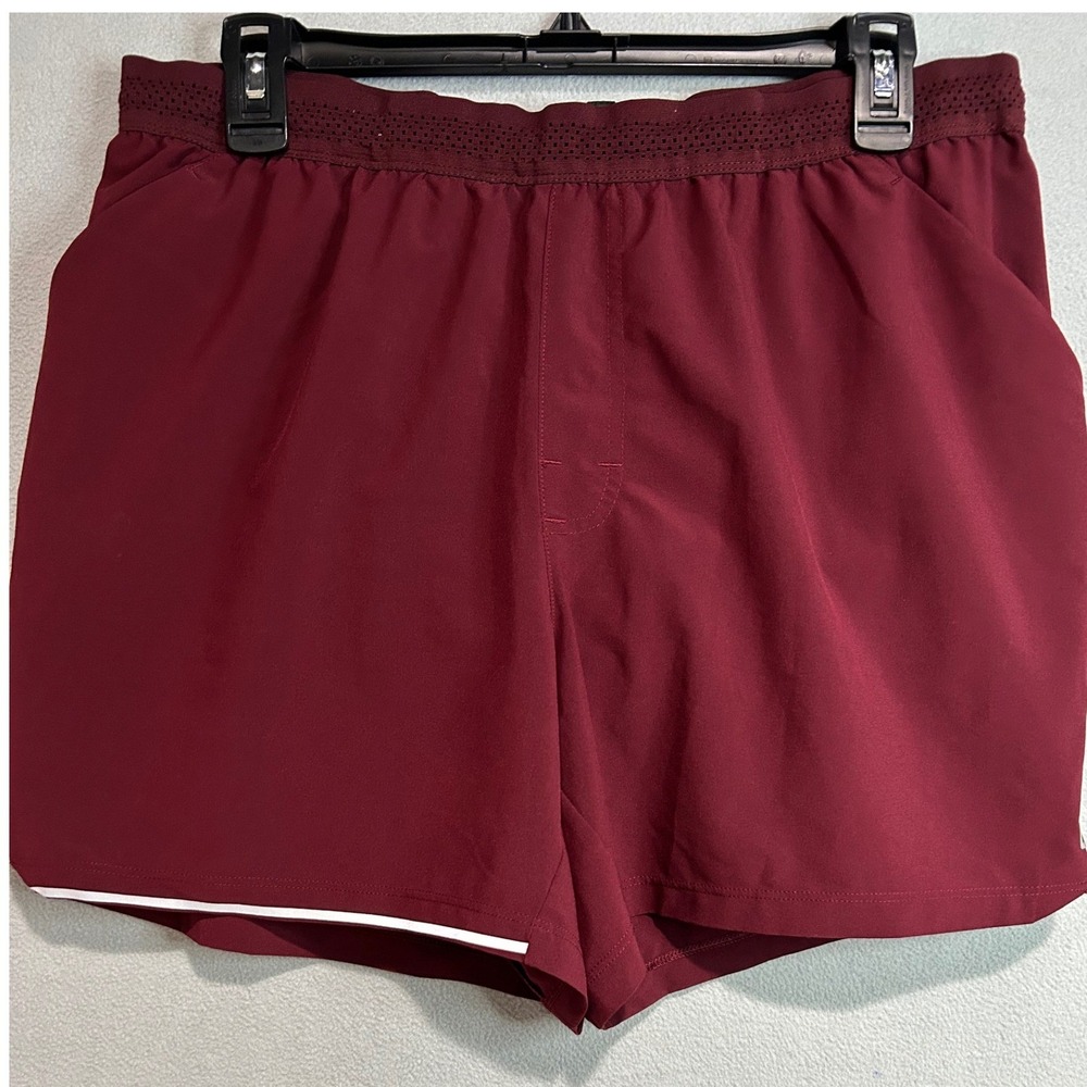 VRST Mens Velocity Run Shorts Size Large Glazed Cranberry‎ Maroon Activewear